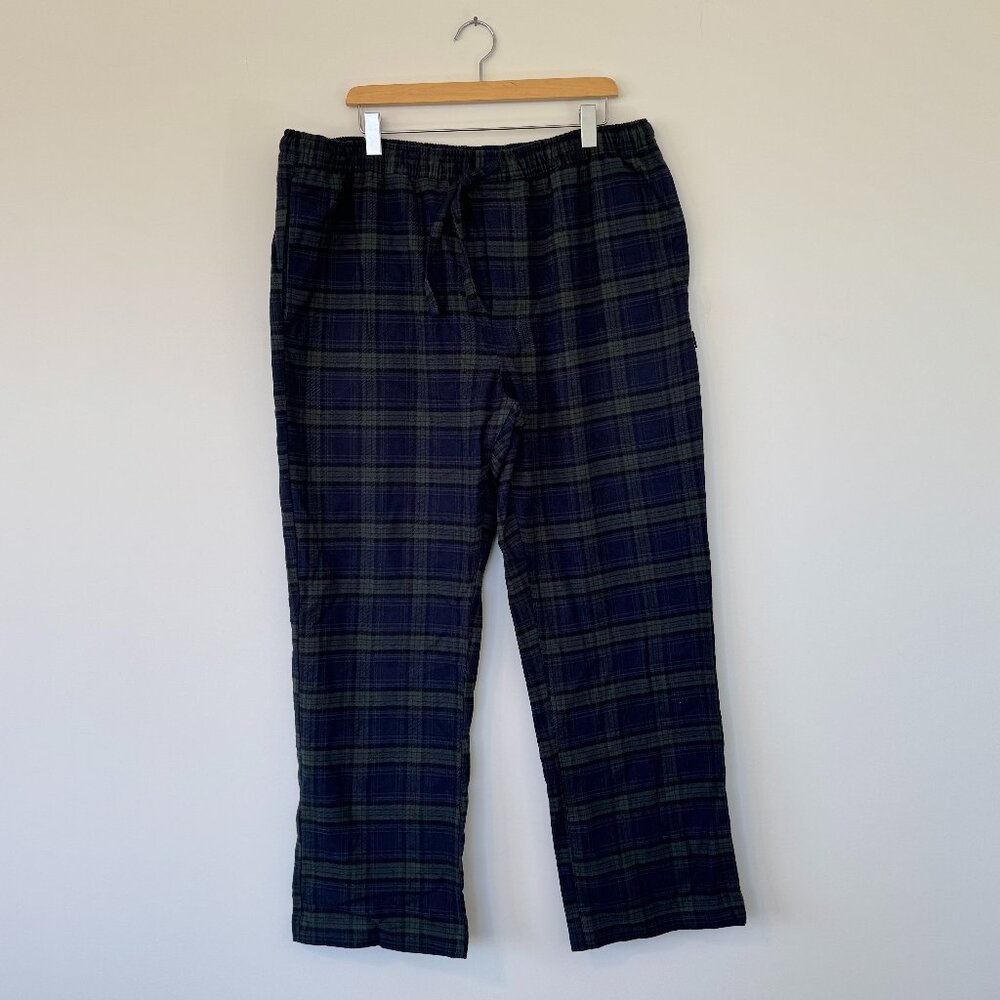 NEW Eddie Bauer Men's Flannel Scotch Plaid Blue/Green PJ Pants